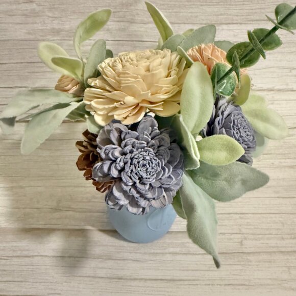 Sola Wood Floral Arrangement in Hand-Painted Personalized Mason Jar - Picture 7 of 8